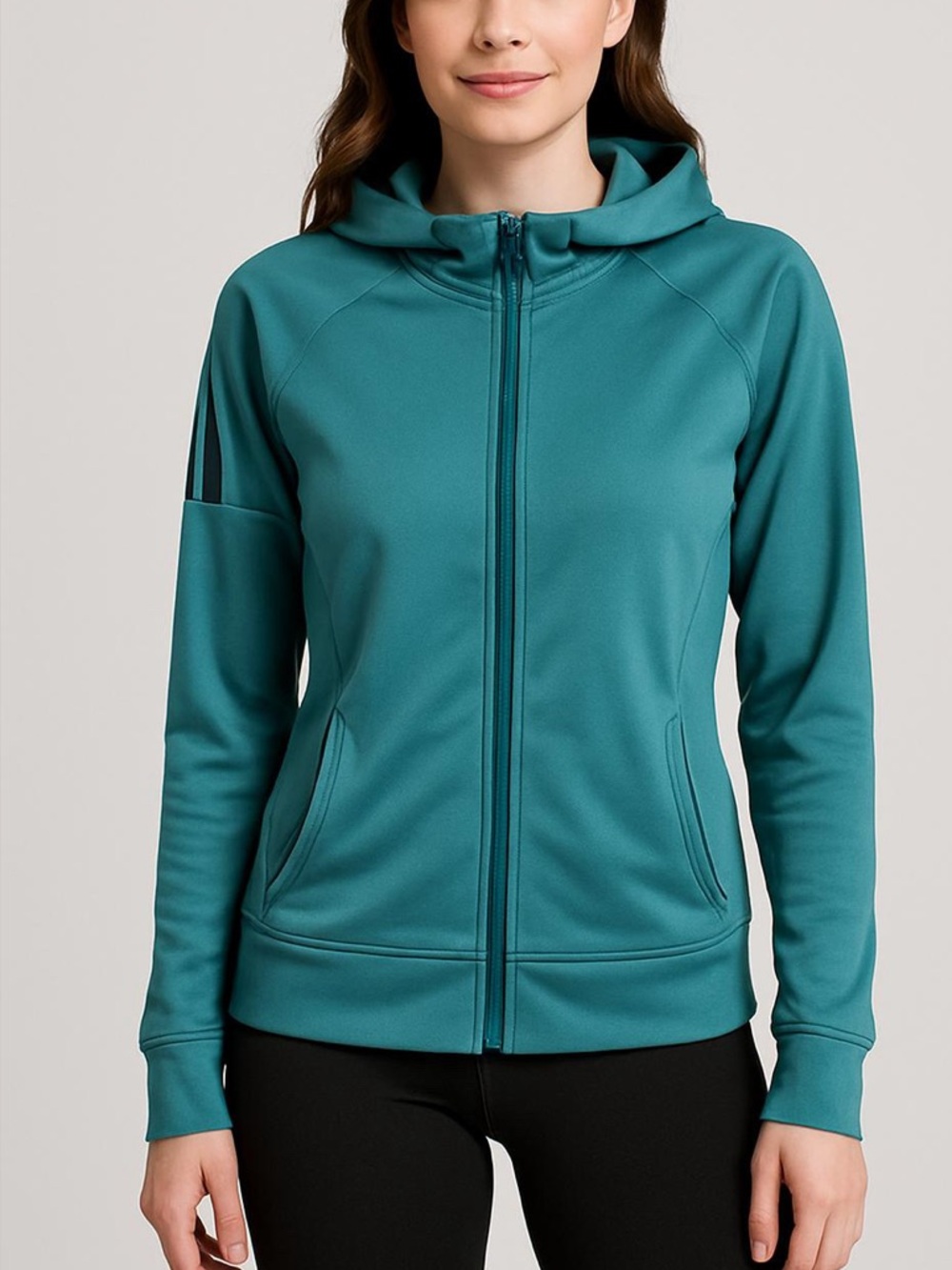 Adidas Green Track Zip Up Athletic Jacket Size S